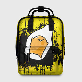 Женский рюкзак 3D с принтом Gudetama в Тюмени, 100% полиэстер | лямки с регулируемой длиной, сверху ручки, чтобы рюкзак нести как сумку. Основное отделение закрывается на молнию, как и внешний карман. Внутри два дополнительных кармана, один из которых закрывается на молнию. По бокам два дополнительных кармашка, куда поместится маленькая бутылочка
 | gudetama | аниме | веселое яйцо | гудетама | стекающее яйцо | яйцо