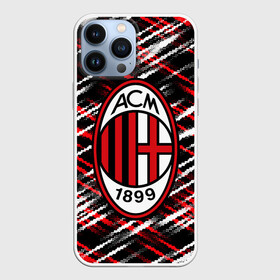 Чехол для iPhone 13 Pro Max с принтом MILAN. в Тюмени,  |  | Тематика изображения на принте: ac milan | fc | football | football club | sport | джузеппе меацца | итальянский футбольный клуб | милан | спорт | стефано пиоли | уефа | униформа | фирменные цвета | фк | футбол | футбольный клуб