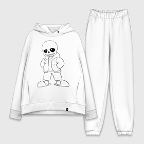 Женский костюм хлопок Oversize с принтом UNDERTALE РАСКРАСКА в Тюмени,  |  | sans | undertale | андертале | андертейл | игра | подземная история | подземная сказка | раскраска | санс | ундертале