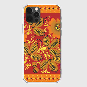 Чехол для iPhone 12 Pro Max с принтом Хохлома в Тюмени, Силикон |  | арт | вектор | желтый | зеленый | золотой | красный | народный рисунок | оранжевый | рисунок | хохлома | цветок | цветы | чёрный