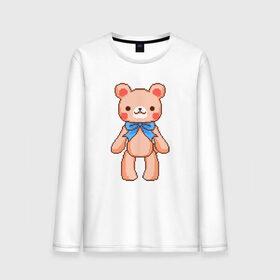 Мужской лонгслив хлопок с принтом Pixel Bear в Тюмени, 100% хлопок |  | bear | pixel | pixel bear | медведь | милый медведь | милый мишка | мишка | пиксельный медведь | пиксельный плюшевый мишка | плюшевый медведь | плюшевый мишка