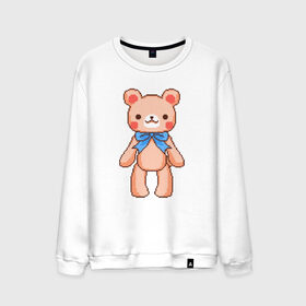 Мужской свитшот хлопок с принтом Pixel Bear в Тюмени, 100% хлопок |  | bear | pixel | pixel bear | медведь | милый медведь | милый мишка | мишка | пиксельный медведь | пиксельный плюшевый мишка | плюшевый медведь | плюшевый мишка