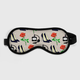 Маска для сна 3D с принтом Фешн-принт в Тюмени, внешний слой — 100% полиэфир, внутренний слой — 100% хлопок, между ними — поролон |  | гламур | духи | женское | мода | роза | туфли