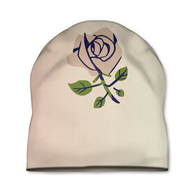 Шапка 3D с принтом Бежевая роза в Тюмени, 100% полиэстер | универсальный размер, печать по всей поверхности изделия | беж | красота | мода | модный | природа | роза | стиль | цветок