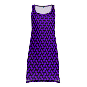 Платье-майка 3D с принтом Dorri в Тюмени, 100% полиэстер | полуприлегающий силуэт, широкие бретели, круглый вырез горловины, удлиненный подол сзади. | abstraction | pattern | purple | shapes | абстракция | паттерн | фиолетовый | формы