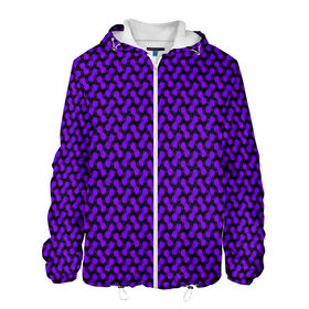 Мужская куртка 3D с принтом Dorri в Тюмени, ткань верха — 100% полиэстер, подклад — флис | прямой крой, подол и капюшон оформлены резинкой с фиксаторами, два кармана без застежек по бокам, один большой потайной карман на груди. Карман на груди застегивается на липучку | abstraction | pattern | purple | shapes | абстракция | паттерн | фиолетовый | формы