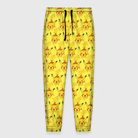 Мужские брюки 3D с принтом Pikachu БОМБИНГ в Тюмени, 100% полиэстер | манжеты по низу, эластичный пояс регулируется шнурком, по бокам два кармана без застежек, внутренняя часть кармана из мелкой сетки | Тематика изображения на принте: 