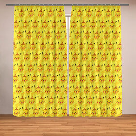 Фотошторы с принтом Pikachu БОМБИНГ в Тюмени, Блэкаут (светозащита 90%) / Габардин (светозащита 40% | 2 полотна шириной по 145 см; Высота 200-300 см; Крепление: шторная лента (на крючки); | 