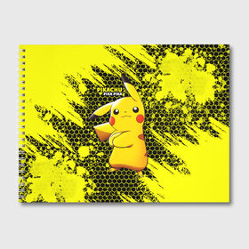 Альбом для рисования с принтом Pikachu Pika Pika в Тюмени, 100% бумага
 | матовая бумага, плотность 200 мг. | pika | pikachu | аниме | детская | детям | игры | молния | мышка | мышь | пика | пикачу | покемон | покемоны