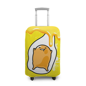Чехол для чемодана 3D с принтом Gudetama в Тюмени, 86% полиэфир, 14% спандекс | двустороннее нанесение принта, прорези для ручек и колес | gudetama | анимешное яйцо | гудетама | желток | стекающее яйцо | яичница