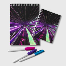 Блокнот с принтом Rollo в Тюмени, 100% бумага | 48 листов, плотность листов — 60 г/м2, плотность картонной обложки — 250 г/м2. Листы скреплены удобной пружинной спиралью. Цвет линий — светло-серый
 | abstraction | blur | immersion | light | lines | long exposure | purple | абстракция | длинная выдержка | линии | погружение | размытость | свет | фиолетовый