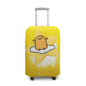 Чехол для чемодана 3D с принтом Gudetama в Тюмени, 86% полиэфир, 14% спандекс | двустороннее нанесение принта, прорези для ручек и колес | gudetama | анимешное яйцо | гудетама | желток | стекающее яйцо | яичница