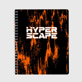 Тетрадь с принтом Hyper Scape в Тюмени, 100% бумага | 48 листов, плотность листов — 60 г/м2, плотность картонной обложки — 250 г/м2. Листы скреплены сбоку удобной пружинной спиралью. Уголки страниц и обложки скругленные. Цвет линий — светло-серый
 | esport | games | hyper scape | twitch | игроки | игролюбители | игроманы | игры | киберспорт | королевская битва | корона | твич | хупер скайп | хупер скайпе