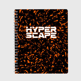 Тетрадь с принтом Hyper Scape в Тюмени, 100% бумага | 48 листов, плотность листов — 60 г/м2, плотность картонной обложки — 250 г/м2. Листы скреплены сбоку удобной пружинной спиралью. Уголки страниц и обложки скругленные. Цвет линий — светло-серый
 | esport | games | hyper scape | twitch | игроки | игролюбители | игроманы | игры | киберспорт | королевская битва | корона | твич | хупер скайп | хупер скайпе