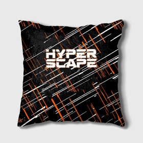 Подушка 3D с принтом Hyper Scape. в Тюмени, наволочка – 100% полиэстер, наполнитель – холлофайбер (легкий наполнитель, не вызывает аллергию). | состоит из подушки и наволочки. Наволочка на молнии, легко снимается для стирки | esport | games | hyper scape | twitch | игроки | игролюбители | игроманы | игры | киберспорт | королевская битва | корона | твич | хупер скайп | хупер скайпе