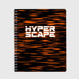 Тетрадь с принтом Hyper Scape в Тюмени, 100% бумага | 48 листов, плотность листов — 60 г/м2, плотность картонной обложки — 250 г/м2. Листы скреплены сбоку удобной пружинной спиралью. Уголки страниц и обложки скругленные. Цвет линий — светло-серый
 | esport | games | hyper scape | twitch | игроки | игролюбители | игроманы | игры | киберспорт | королевская битва | корона | твич | хупер скайп | хупер скайпе