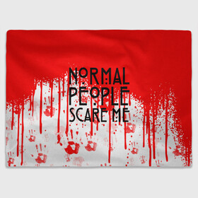 Плед 3D с принтом Normal People Scare Me. в Тюмени, 100% полиэстер | закругленные углы, все края обработаны. Ткань не мнется и не растягивается | american horror story | games | normal people scare me | аутизм | документальный фильм об аутизме | игры | кино | люди | нормал пипл скар ми | очень странные дела | фильмы