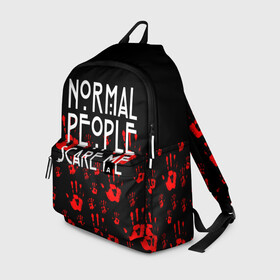 Рюкзак 3D с принтом Normal People Scare Me. в Тюмени, 100% полиэстер | лямки с регулируемой длиной, сверху петелька, чтобы рюкзак можно было повесить на вешалку. Основное отделение закрывается на молнию, как и внешний карман. Внутри два дополнительных кармана, один из которых закрывается на молнию. По бокам два дополнительных кармашка | american horror story | games | normal people scare me | аутизм | документальный фильм об аутизме | игры | кино | люди | нормал пипл скар ми | очень странные дела | фильмы