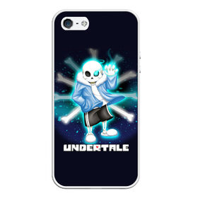 Чехол для iPhone 5/5S матовый с принтом UNDERTALE в Тюмени, Силикон | Область печати: задняя сторона чехла, без боковых панелей | sans | undertale | андертале | андертейл | игра | подземная история | подземная сказка | санс | ундертале