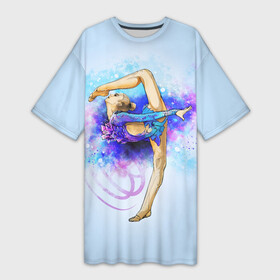 Платье-футболка 3D с принтом Художественная гимнастика в Тюмени,  |  | gymnastics | rhythmic gymnastics | гимнастика | спорт | художественная гимнастика