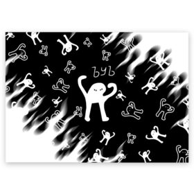 Поздравительная открытка с принтом ЪУЪ СЪУКА. в Тюмени, 100% бумага | плотность бумаги 280 г/м2, матовая, на обратной стороне линовка и место для марки
 | cat | mem | memes | интернет приколы | кот | мем | мем кот | ъуъ | ъуъ съука