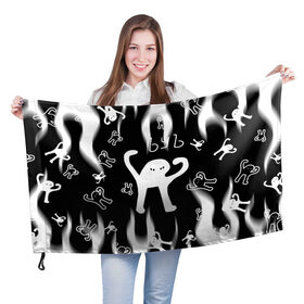 Флаг 3D с принтом ЪУЪ СЪУКА. в Тюмени, 100% полиэстер | плотность ткани — 95 г/м2, размер — 67 х 109 см. Принт наносится с одной стороны | cat | mem | memes | интернет приколы | кот | мем | мем кот | ъуъ | ъуъ съука