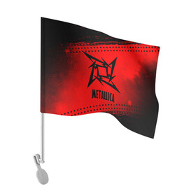 Флаг для автомобиля с принтом METALLICA / МЕТАЛЛИКА в Тюмени, 100% полиэстер | Размер: 30*21 см | hetfield | james | logo | metal | metalica | metallica | music | rock | star | джеймс | звезда | знак | ларс | лого | логотип | логотипы | метал | металика | металлика | музыка | рок | символ | символы | ульрих | хэтфилд