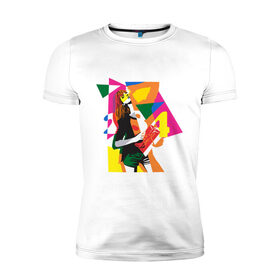 Мужская футболка хлопок Slim с принтом Pop art 100-11 в Тюмени, 92% хлопок, 8% лайкра | приталенный силуэт, круглый вырез ворота, длина до линии бедра, короткий рукав | pin up | искусство | поп культура | популярное | ретро