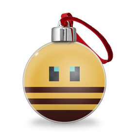Ёлочный шар с принтом Minecraft Bee в Тюмени, Пластик | Диаметр: 77 мм | bee | minecraft | майнкрафт | пчела | пчёлка | пчелобав