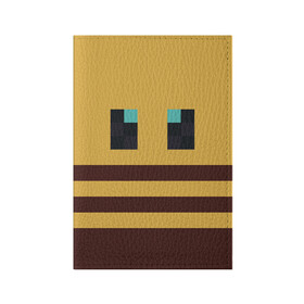 Обложка для паспорта матовая кожа с принтом Minecraft Bee в Тюмени, натуральная матовая кожа | размер 19,3 х 13,7 см; прозрачные пластиковые крепления | bee | minecraft | майнкрафт | пчела | пчёлка | пчелобав