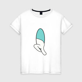 Женская футболка хлопок с принтом Portal 1 (парная) в Тюмени, 100% хлопок | прямой крой, круглый вырез горловины, длина до линии бедер, слегка спущенное плечо | game | portal | арт | игра | на двоих | парная | портал | прикол | рисунок | телепортация | человечек