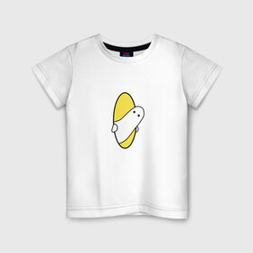 Детская футболка хлопок с принтом Portal 2 (парная) в Тюмени, 100% хлопок | круглый вырез горловины, полуприлегающий силуэт, длина до линии бедер | game | portal | арт | игра | на двоих | парная | портал | прикол | рисунок | телепортация | человечек