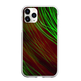 Чехол для iPhone 11 Pro Max матовый с принтом Qleen в Тюмени, Силикон |  | abstraction | blur | green | light | lines | абстракция | зелёный | линии | размытость | свет