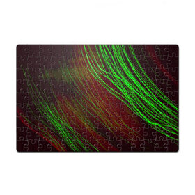 Пазл магнитный 126 элементов с принтом Qleen в Тюмени, полимерный материал с магнитным слоем | 126 деталей, размер изделия —  180*270 мм | abstraction | blur | green | light | lines | абстракция | зелёный | линии | размытость | свет
