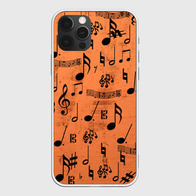 Чехол для iPhone 12 Pro Max с принтом Ноты в Тюмени, Силикон |  | Тематика изображения на принте: музыка | нотный стан | ноты | текстуры | узор | узор ноты
