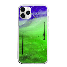 Чехол для iPhone 11 Pro Max матовый с принтом GreenFer в Тюмени, Силикон |  | abstraction | art | blue | green | paint | stains | абстракция | арт | зелёный | краска | разводы | синий
