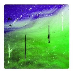 Магнитный плакат 3Х3 с принтом GreenFer в Тюмени, Полимерный материал с магнитным слоем | 9 деталей размером 9*9 см | abstraction | art | blue | green | paint | stains | абстракция | арт | зелёный | краска | разводы | синий