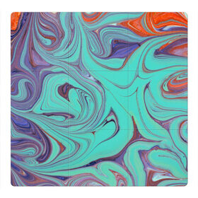 Магнитный плакат 3Х3 с принтом Olimpius в Тюмени, Полимерный материал с магнитным слоем | 9 деталей размером 9*9 см | abstraction | colorful | mixing | paint | stains | абстракция | краска | разводы | разноцветный | смешивание