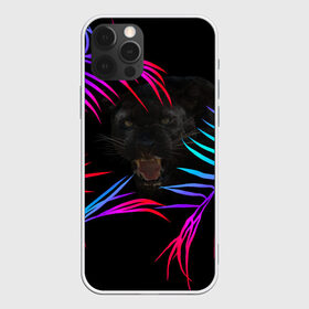 Чехол для iPhone 12 Pro Max с принтом Пантера в Тюмени, Силикон |  | Тематика изображения на принте: black | cat | gradient | jungle | leaves | panther | градиент | джунгли | женское | кошка | листья | мужское | пантера | чёрный