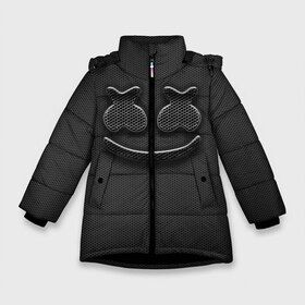 Зимняя куртка для девочек 3D с принтом MARSHMELLO в Тюмени, ткань верха — 100% полиэстер; подклад — 100% полиэстер, утеплитель — 100% полиэстер. | длина ниже бедра, удлиненная спинка, воротник стойка и отстегивающийся капюшон. Есть боковые карманы с листочкой на кнопках, утяжки по низу изделия и внутренний карман на молнии. 

Предусмотрены светоотражающий принт на спинке, радужный светоотражающий элемент на пуллере молнии и на резинке для утяжки. | Тематика изображения на принте: fortnite | marshmallo | marshmallow | marshmello | marshmellow | маршмелло | маршмеллоу | розы | фортнайт