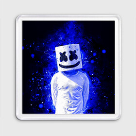 Магнит 55*55 с принтом MARSHMELLO в Тюмени, Пластик | Размер: 65*65 мм; Размер печати: 55*55 мм | fortnite | marshmallo | marshmallow | marshmello | marshmellow | маршмелло | маршмеллоу | розы | фортнайт