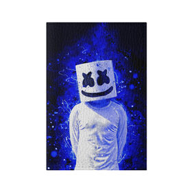 Обложка для паспорта матовая кожа с принтом MARSHMELLO в Тюмени, натуральная матовая кожа | размер 19,3 х 13,7 см; прозрачные пластиковые крепления | fortnite | marshmallo | marshmallow | marshmello | marshmellow | маршмелло | маршмеллоу | розы | фортнайт