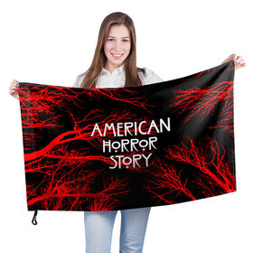 Флаг 3D с принтом American Horror Story. в Тюмени, 100% полиэстер | плотность ткани — 95 г/м2, размер — 67 х 109 см. Принт наносится с одной стороны | american horror story | netflix | американ хоррор стори | американская история ужасов | драма | загадочные события | кино | мини сериал | нетфликс | очень странные дела | сериалы | триллер | ужасы | фантастика