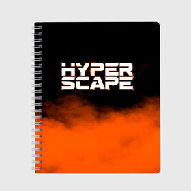 Тетрадь с принтом Hyper Scape в Тюмени, 100% бумага | 48 листов, плотность листов — 60 г/м2, плотность картонной обложки — 250 г/м2. Листы скреплены сбоку удобной пружинной спиралью. Уголки страниц и обложки скругленные. Цвет линий — светло-серый
 | esport | games | hyper scape | twitch | игроки | игролюбители | игроманы | игры | киберспорт | королевская битва | корона | твич | хупер скайп | хупер скайпе