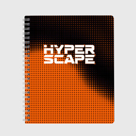 Тетрадь с принтом Hyper Scape в Тюмени, 100% бумага | 48 листов, плотность листов — 60 г/м2, плотность картонной обложки — 250 г/м2. Листы скреплены сбоку удобной пружинной спиралью. Уголки страниц и обложки скругленные. Цвет линий — светло-серый
 | esport | games | hyper scape | twitch | игроки | игролюбители | игроманы | игры | киберспорт | королевская битва | корона | твич | хупер скайп | хупер скайпе