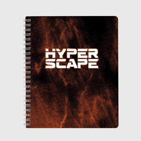 Тетрадь с принтом Hyper Scape в Тюмени, 100% бумага | 48 листов, плотность листов — 60 г/м2, плотность картонной обложки — 250 г/м2. Листы скреплены сбоку удобной пружинной спиралью. Уголки страниц и обложки скругленные. Цвет линий — светло-серый
 | esport | games | hyper scape | twitch | игроки | игролюбители | игроманы | игры | киберспорт | королевская битва | корона | твич | хупер скайп | хупер скайпе