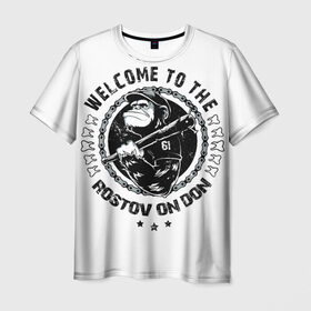 Мужская футболка 3D с принтом Welcome to the Rostov в Тюмени, 100% полиэфир | прямой крой, круглый вырез горловины, длина до линии бедер | 