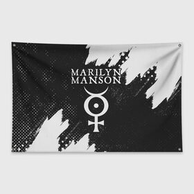 Флаг-баннер с принтом MARILYN MANSON / М. МЭНСОН в Тюмени, 100% полиэстер | размер 67 х 109 см, плотность ткани — 95 г/м2; по краям флага есть четыре люверса для крепления | logo | manson | marilyn | music | rock | группа | лого | логотип | логотипы | менсон | мерилин | мерлин | музыка | мэнсон | мэрилин | рок | символ