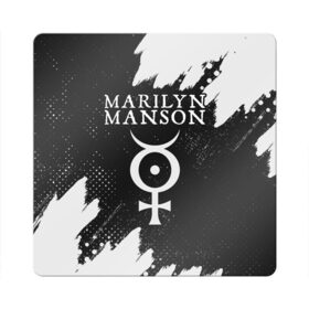 Магнит виниловый Квадрат с принтом MARILYN MANSON / М. МЭНСОН в Тюмени, полимерный материал с магнитным слоем | размер 9*9 см, закругленные углы | logo | manson | marilyn | music | rock | группа | лого | логотип | логотипы | менсон | мерилин | мерлин | музыка | мэнсон | мэрилин | рок | символ