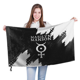 Флаг 3D с принтом MARILYN MANSON / М. МЭНСОН в Тюмени, 100% полиэстер | плотность ткани — 95 г/м2, размер — 67 х 109 см. Принт наносится с одной стороны | logo | manson | marilyn | music | rock | группа | лого | логотип | логотипы | менсон | мерилин | мерлин | музыка | мэнсон | мэрилин | рок | символ
